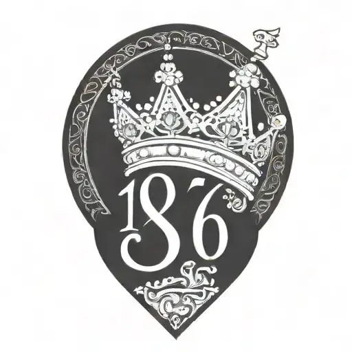 Number 186 With Crown On It