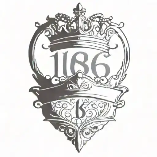 Number 186 With Crown On It