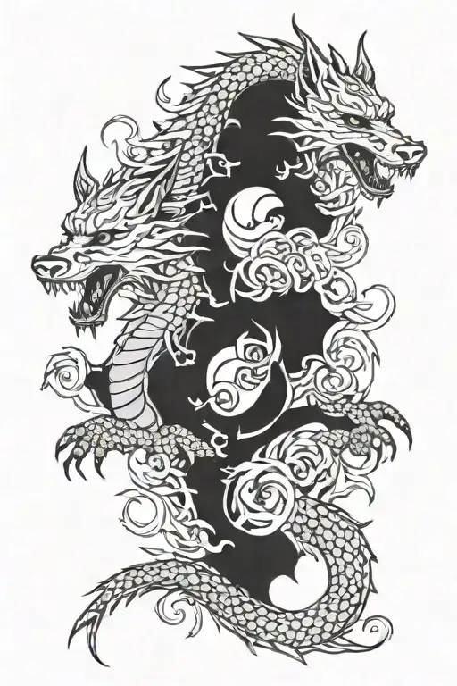 Wiccan Water Wolf Dragon Peace