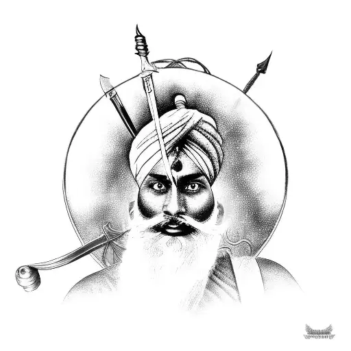 Sikh Warrior Going Into Battle