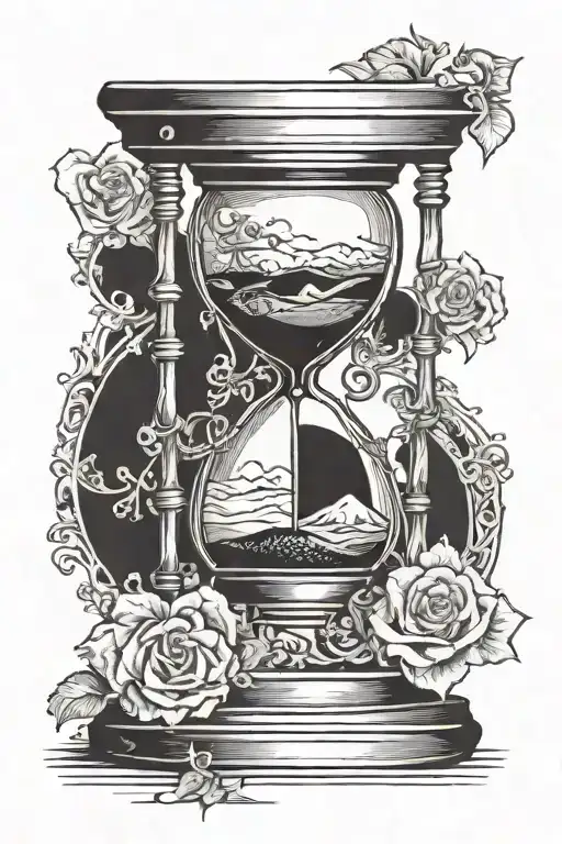 Hour Glass Containing The Card
