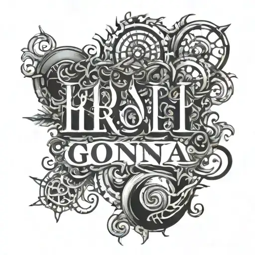 Text 'Gonna Hr' Darkness Tatto Design