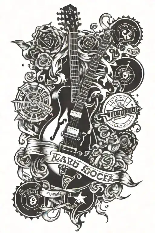 Combine Elements Of Hard Rock Music And Manchester United Into A Unique Tattoo Design