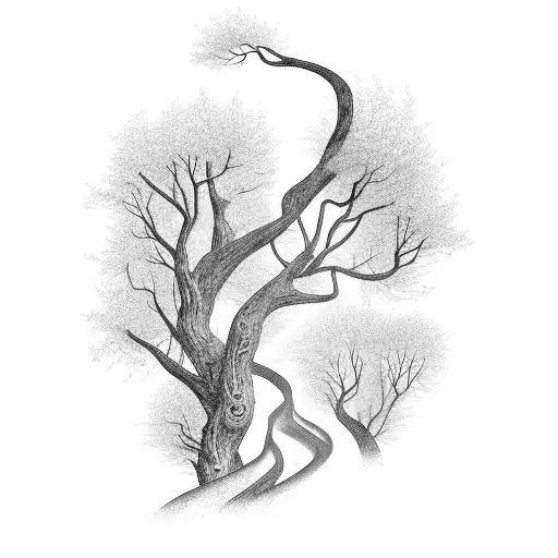 A Winding Road Leading Through A Dense Forest