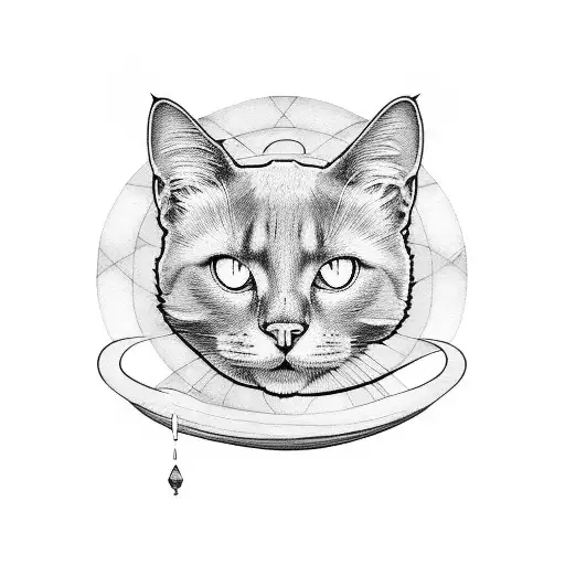 Black Cat And Full Moon Rising