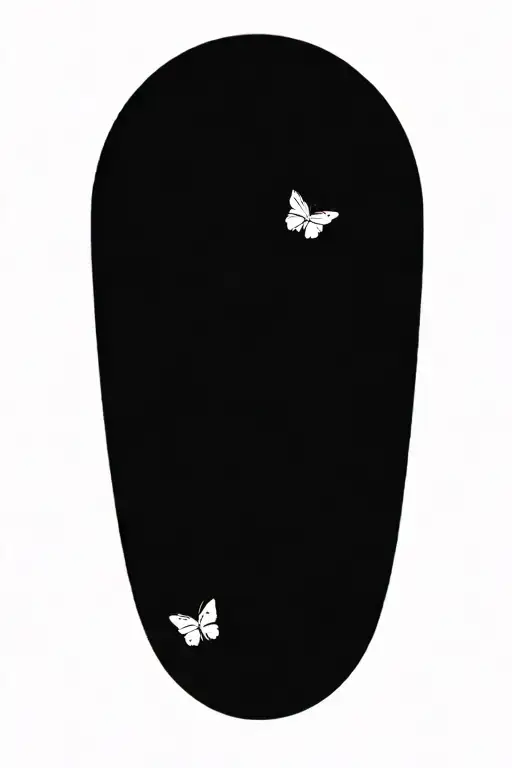 Butterfly Tatto With All Black Fire Surrounded