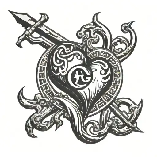 Zodiac Sign Gemini And Cancer With Letters Lv In The Form Of A Heart