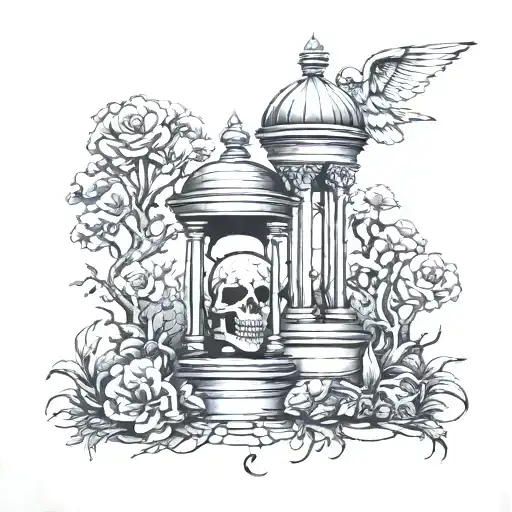 Hourglass Cemetery Scene