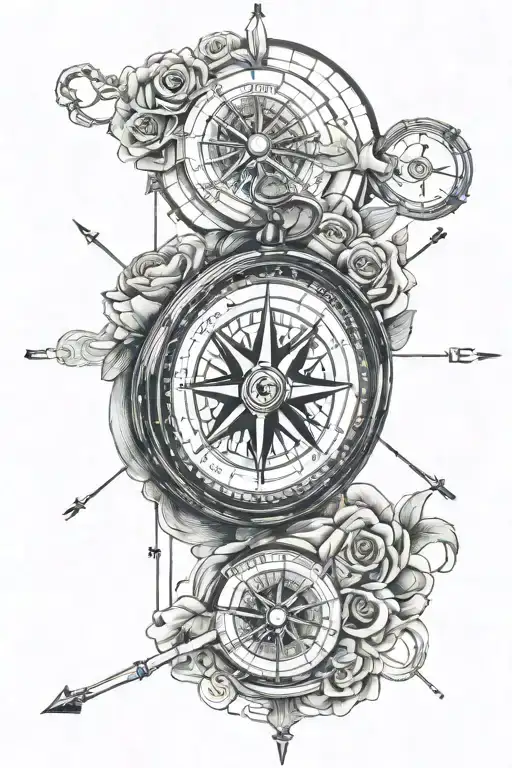 Compass With Words Around It Facta Non Verba Tua Diligenter