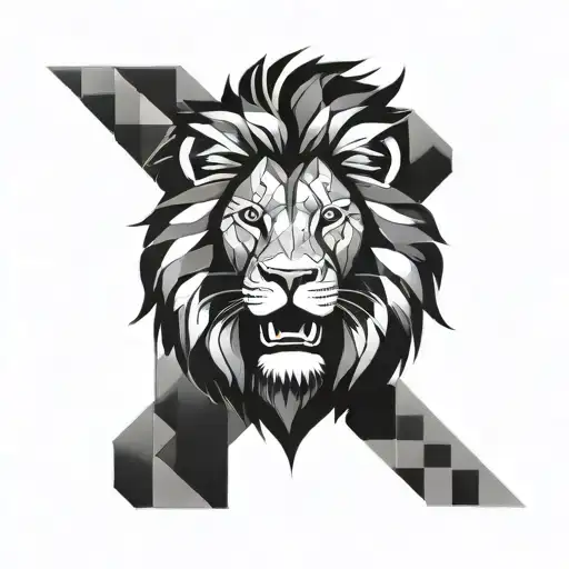 A Lion Head With Intricate Geometric Patterns Representing Strength And Determination