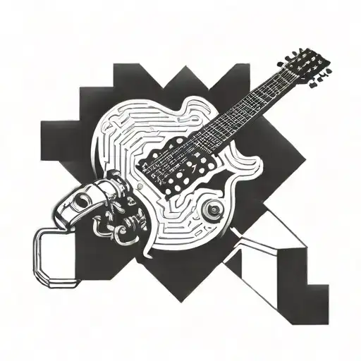 Combine A Truck Exhaust Pipe With A Guitar Neck In A Geometric Pattern