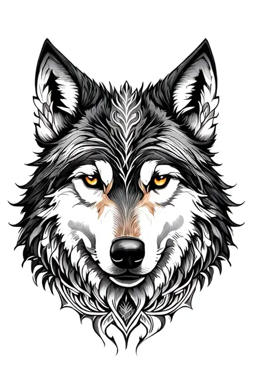 Ornamental Mystical Northern Wolf