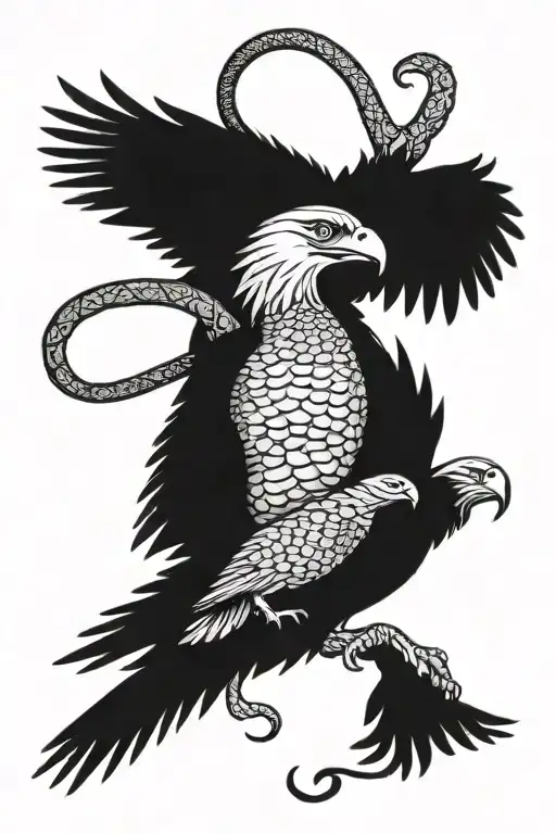 Snake And Eagle Fight