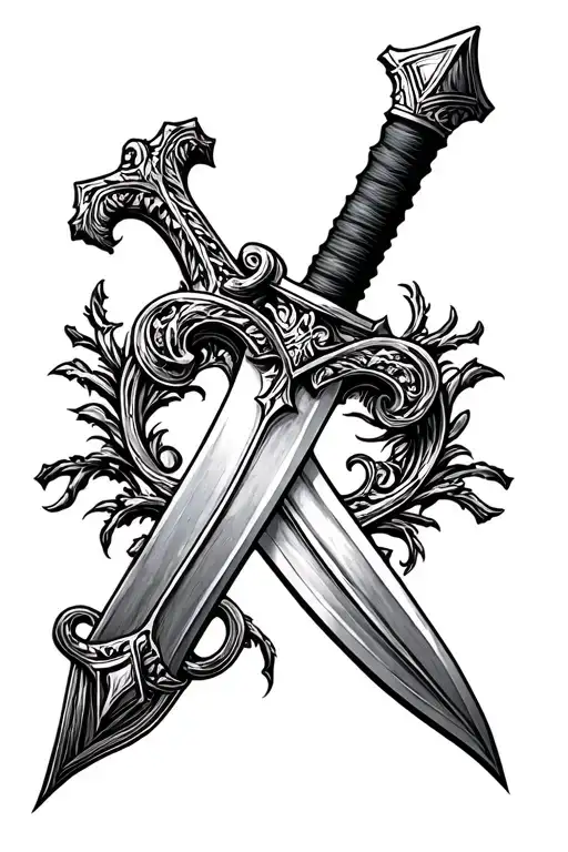 Sword With Hilt Of A Cross