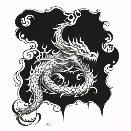 Dragon Breathing Fire Tattoo