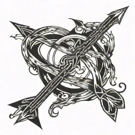 Fire Arrow Going To Infinity Symbol