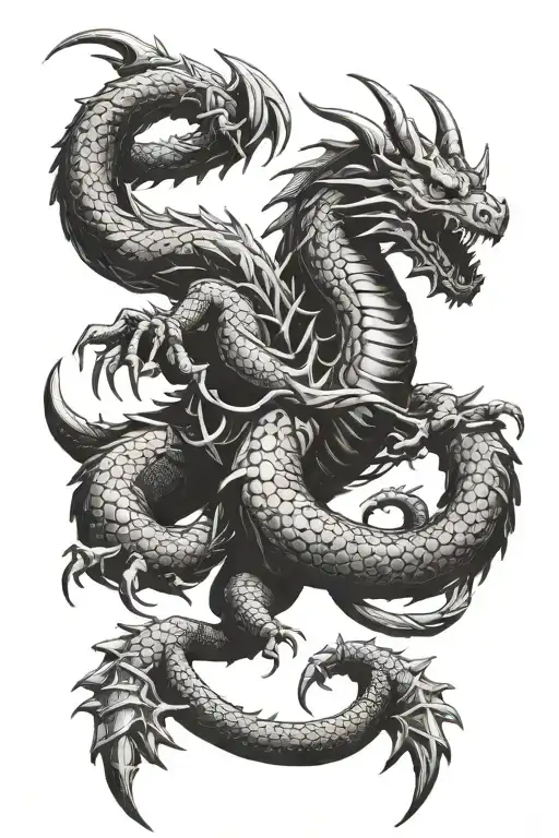 Dragon Fighting Giant Scorpion