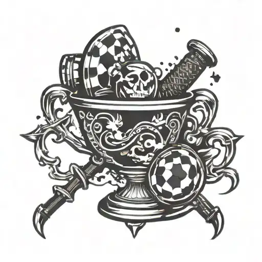 Incorporate Elements Of Gaming Esport Symbols Into A Championship Cup Design