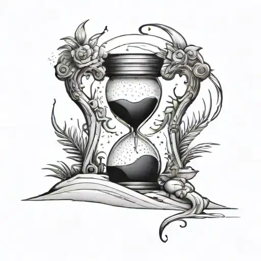 Hourglass And Anubi Being Created At The Bottom By The Sand Falling Dawn