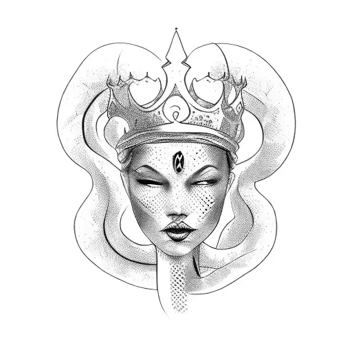 Blindfolded Queen With A Snake