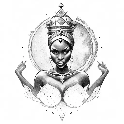 Black Queen Holding Earth