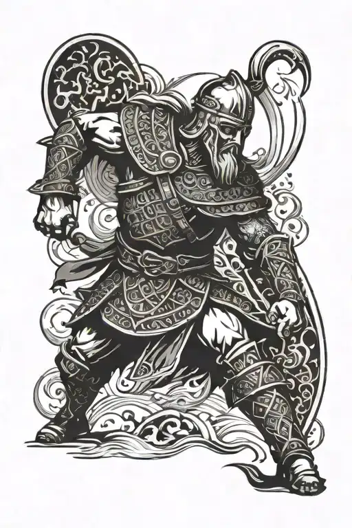 Viking Warrior Battling