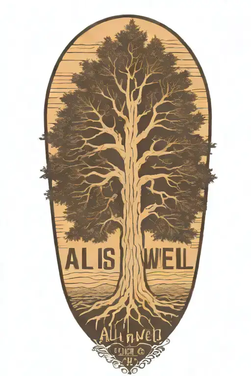 Redwood Tree With Text All Is Well