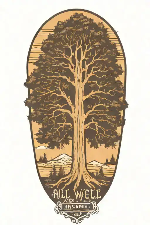 Redwood Tree With Text All Is Well