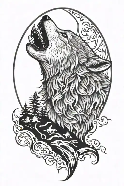 Wolf Howling At The Moon