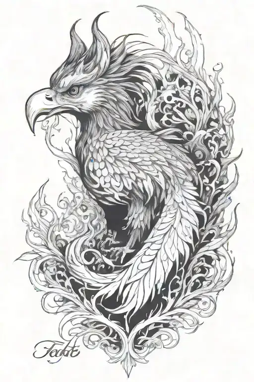 Phoenix Rising In Forest Fire Coming