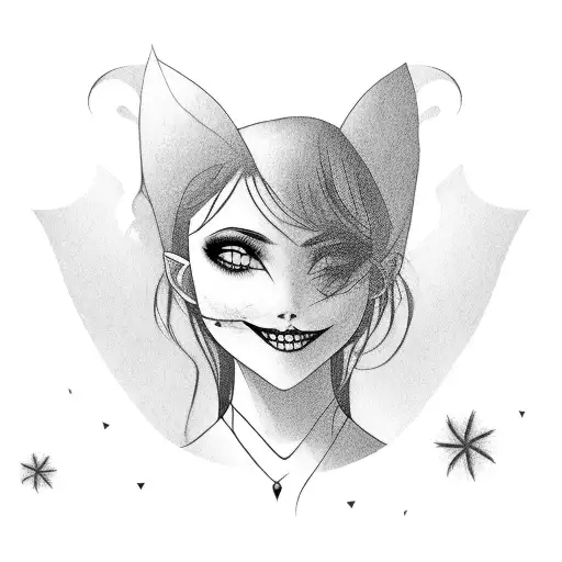 Vampire Girl Smiling Portrait