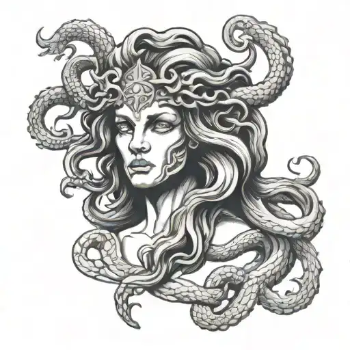 Gorgon Medusa Head On A Sheald