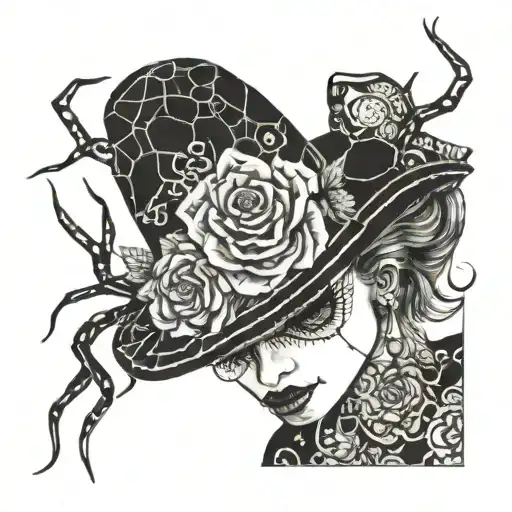 Spider Floral Hat Lady