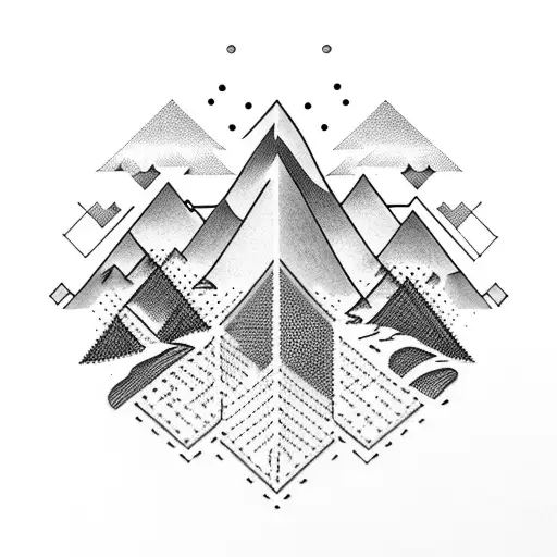 Binary Code Forming A Mountain Range