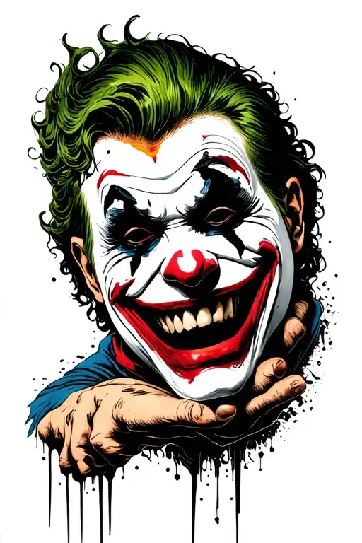 Joker Grin Taking Off Tragedy Mask On Forearm