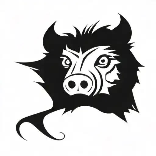 Irish Celtic Boar Head Angry Tongue