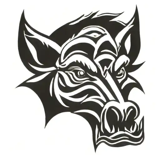 Irish Celtic Boar Head Angry