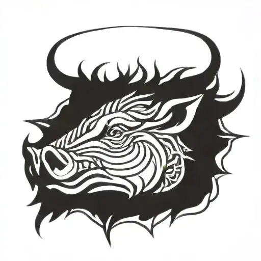 Irish Celtic Boar Head Angry