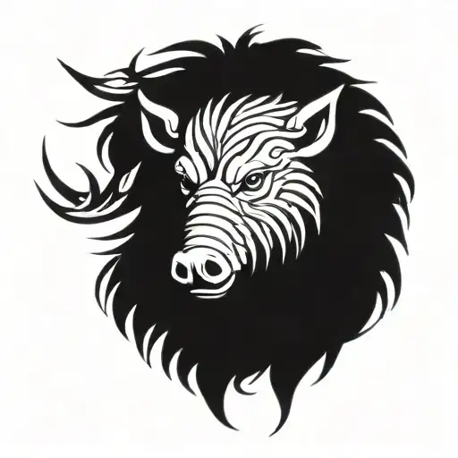 Irish Celtic Boar Head Angry