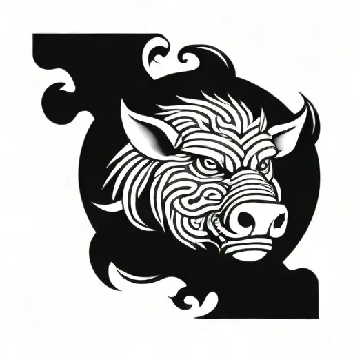 Irish Celtic Boar Head Angry