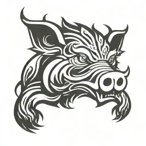 Irish Celtic Boar Head Angry