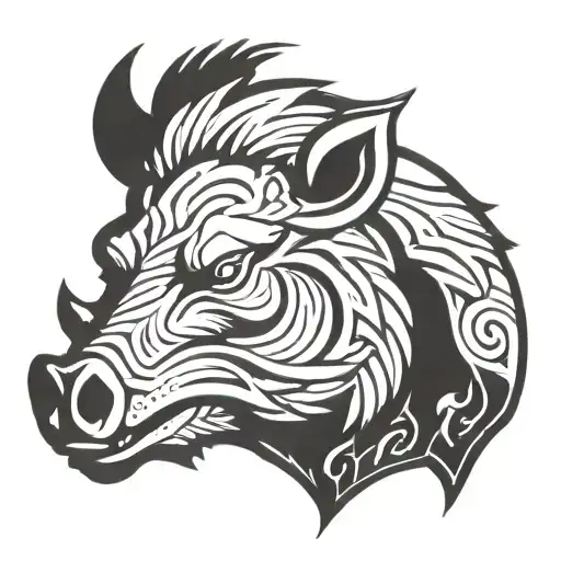 Irish Celtic Boar Head Angry