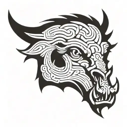 Irish Celtic Boar Head Angry