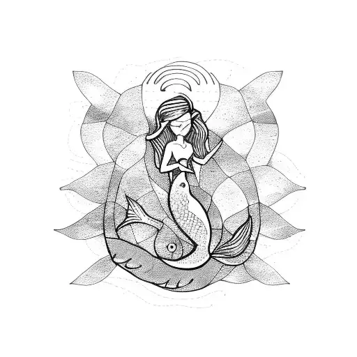 Mermaid And Ship's Wheel