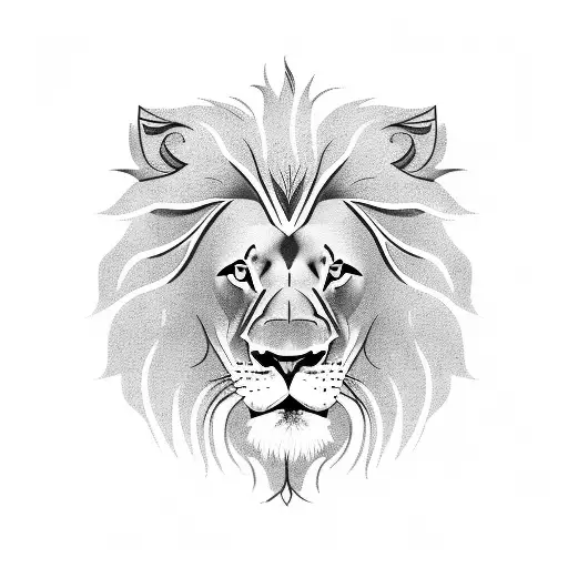 Lion Hiding In Grass