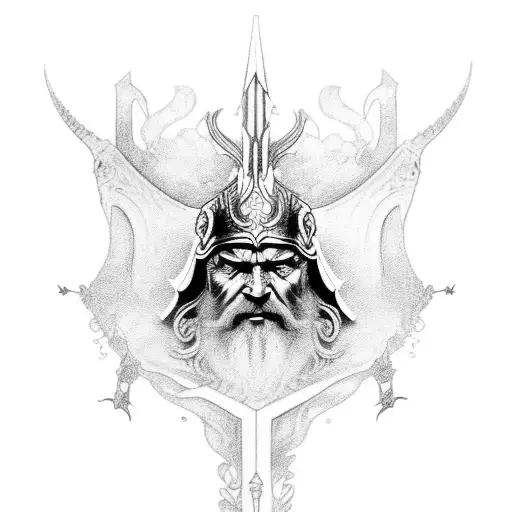 Odin With Freki And Gery Hugin Munin Gungnier And Sleipnir