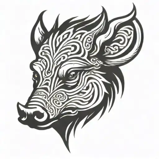 Angry Irish Celtic Boar Head