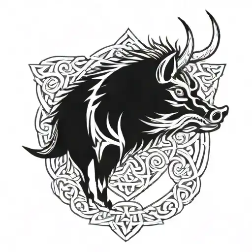 Angry Irish Celtic Boar Head