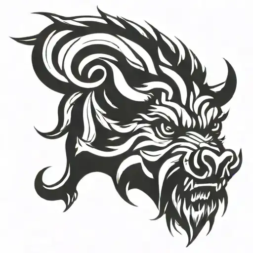 Angry Celtic Boar Head