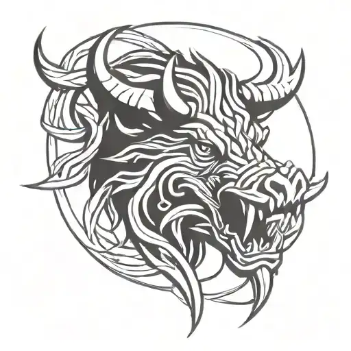 Angry Celtic Boar Head